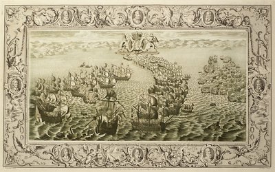 Armada (grabado de un tapiz), 1739 de John Pine